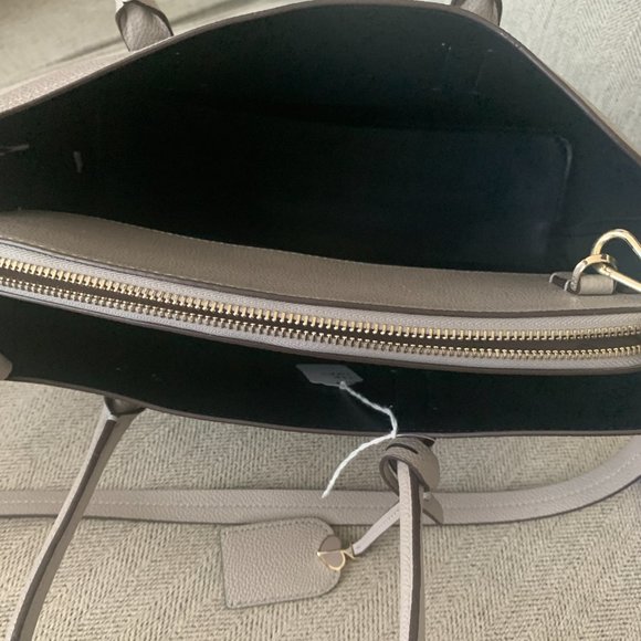 Kate Spade Margaux Medium Satchel Bag True Taupe Crossbody Gray - Picture 11 of 14